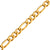 INOX JEWELRY Bracelets Golden Tone Stainless Steel 5.6mm Figaro Chain Bracelet BR116G