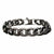 INOX JEWELRY Bracelets Gunmetal Silver Tone Stainless Steel 11mm Curb Chain Bracelet BRAT03411-85