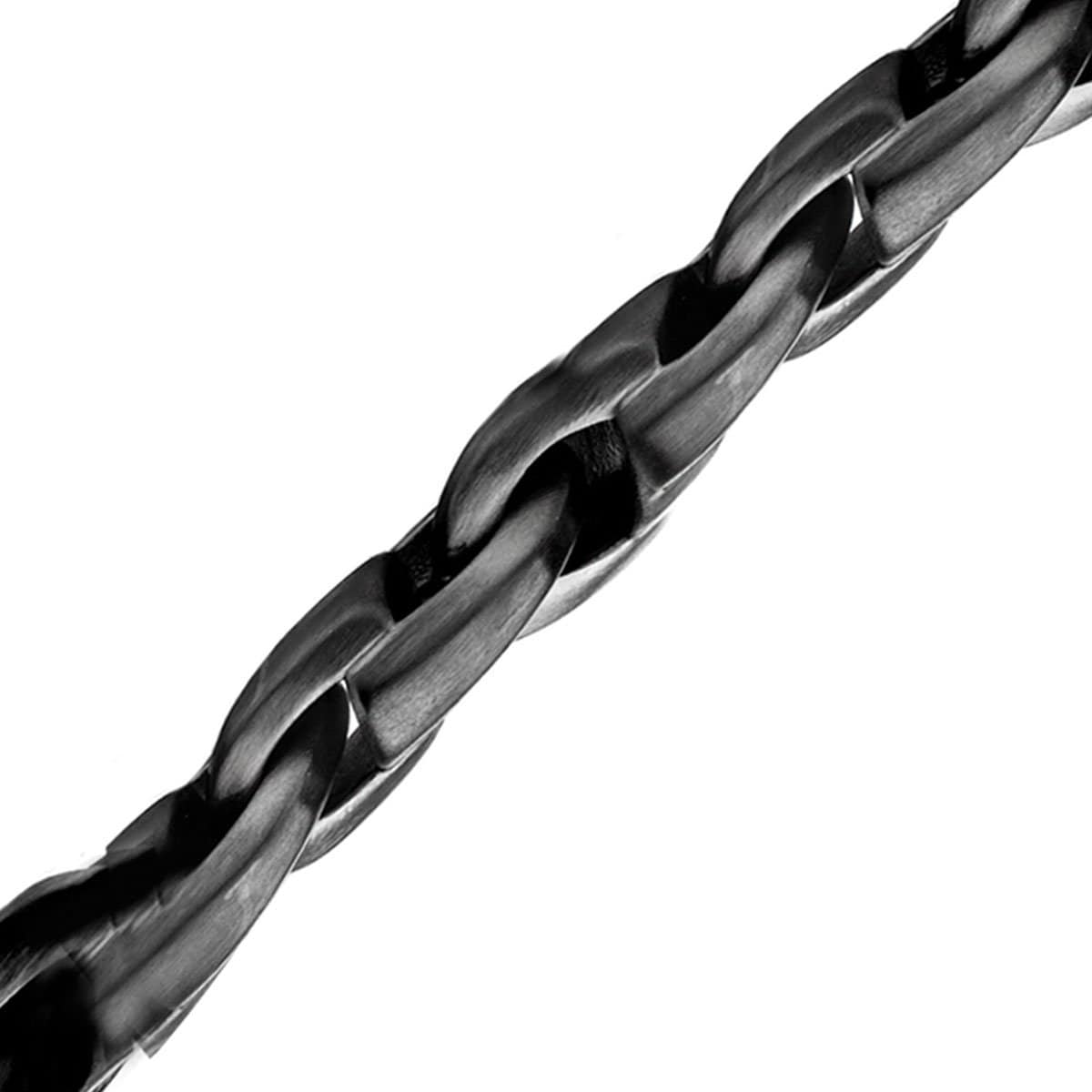 INOX JEWELRY Bracelets Gunmetal Silver Tone Stainless Steel Matte Finish Skull Clasp Detail Bracelet BRLT010MG