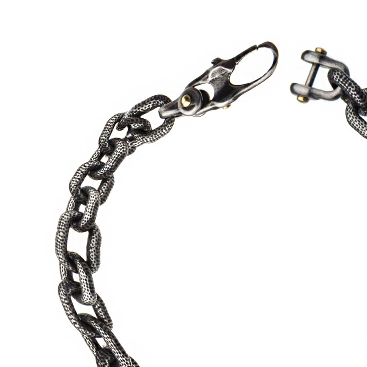 INOX JEWELRY Bracelets Gunmetal Silver Tone Stainless Steel Oxidized Finish Distressed Mariner ID Tag Bracelet BR22158