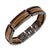 INOX JEWELRY Bracelets Gunmetal Silver Tone Stainless Steel with Inlaid Zebra Wood Adjustable Block Bracelet BR14458