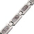 INOX JEWELRY Bracelets Matte Finish Silver Tone Stainless Steel Deer Antler Inlay Link Bracelet BR099