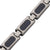 INOX JEWELRY Bracelets Matte Finish Stainless Steel Genuine Blue Sandstone Inlay Link Bracelet BR101