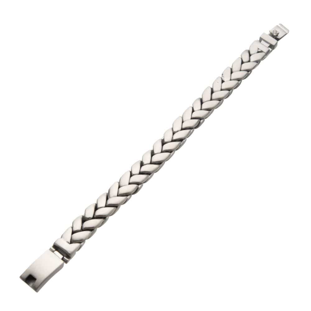 INOX JEWELRY Bracelets Matte Stainless Steel Big Double Spiga Chain Bracelet