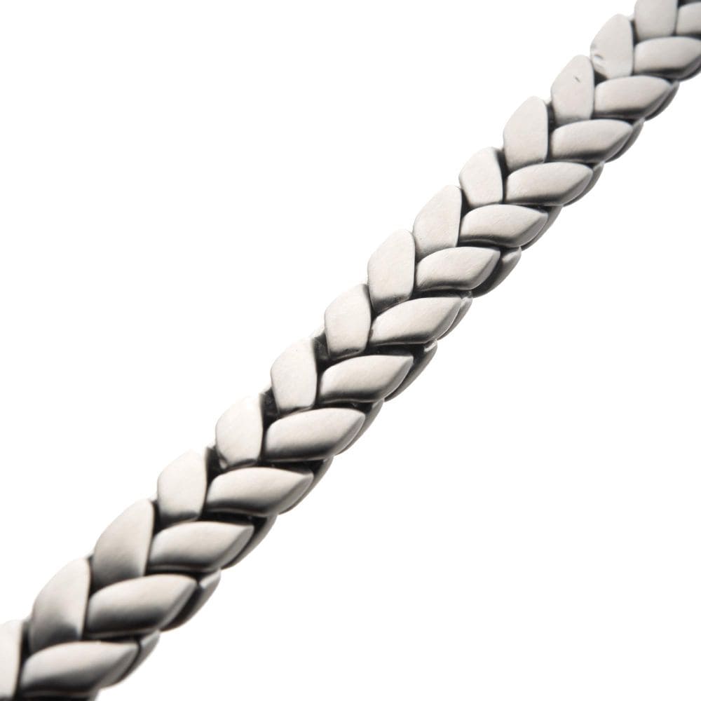 INOX JEWELRY Bracelets Matte Stainless Steel Big Double Spiga Chain Bracelet