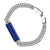 INOX JEWELRY Bracelets Silver Stainless Steel with Lapis Stone ID Tag Double Franco Chain Bracelet BR30268SLAP