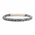 INOX JEWELRY Bracelets Silver Tone Stainless Steel 6mm Black and White Reflective Nylon Cord Bracelet BRNYLON-KW