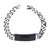 INOX JEWELRY Bracelets Silver Tone Stainless Steel and Black Carbon Graphite ID Bracelet BRCF0017
