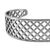 INOX JEWELRY Bracelets Silver Tone Stainless Steel Basket Weave Cut-Out Cuff Kadaa BR3097