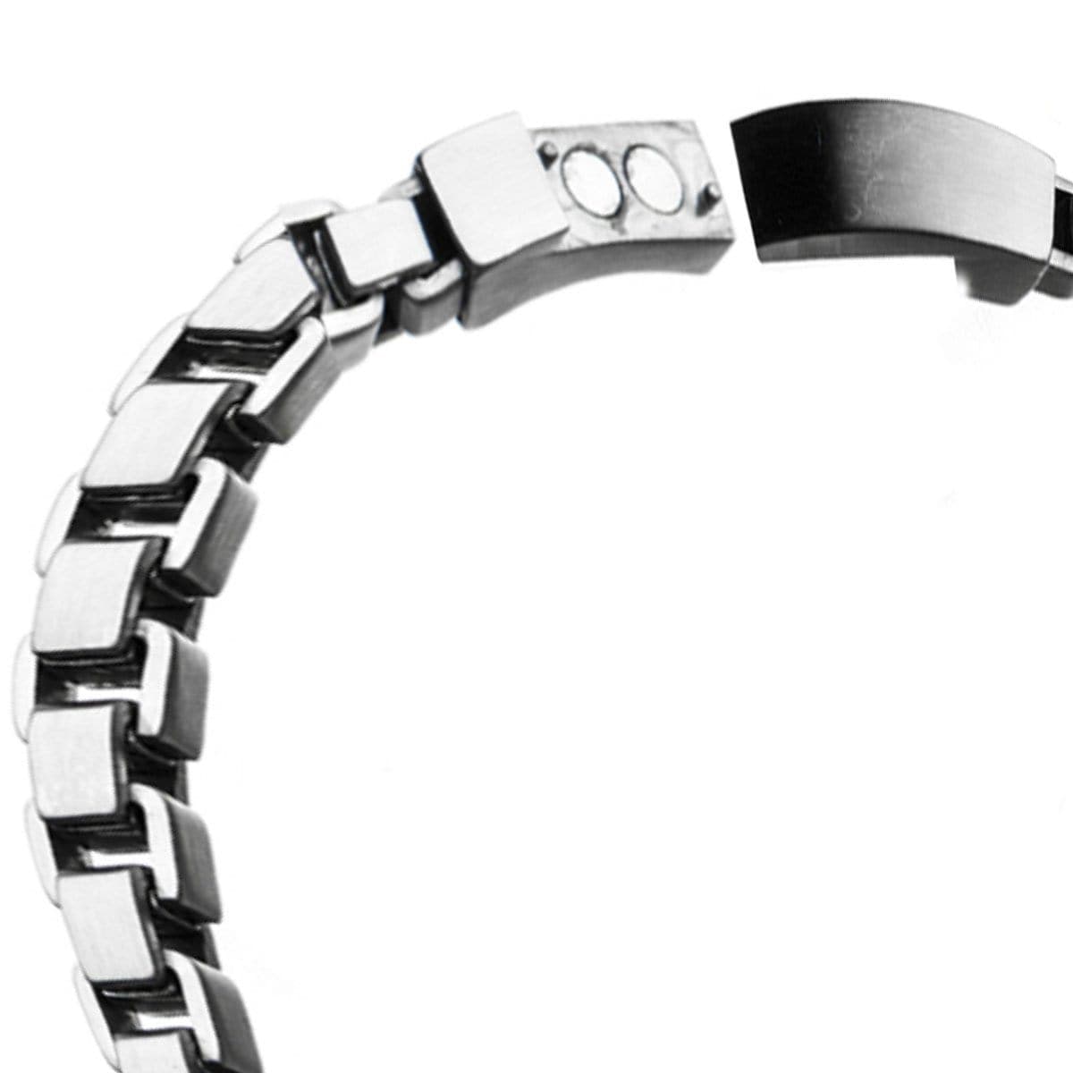 INOX JEWELRY Bracelets Silver Tone Stainless Steel Bold Box Bracelet BRLT007L