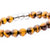 INOX JEWELRY Bracelets Silver Tone Stainless Steel & Brown Tiger's Eye 8mm Bead Expandable Bracelet BRR4113