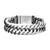 INOX JEWELRY Bracelets Silver Tone Stainless Steel Colossi Collection Matte Finish Double Layer Curb Link and Chain Bracelet BRBGB33M-85