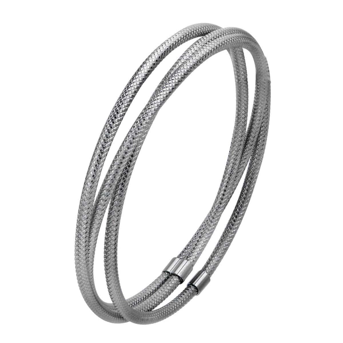 INOX JEWELRY Bracelets Silver Tone Stainless Steel Connected Three Kadaa Set BR13101