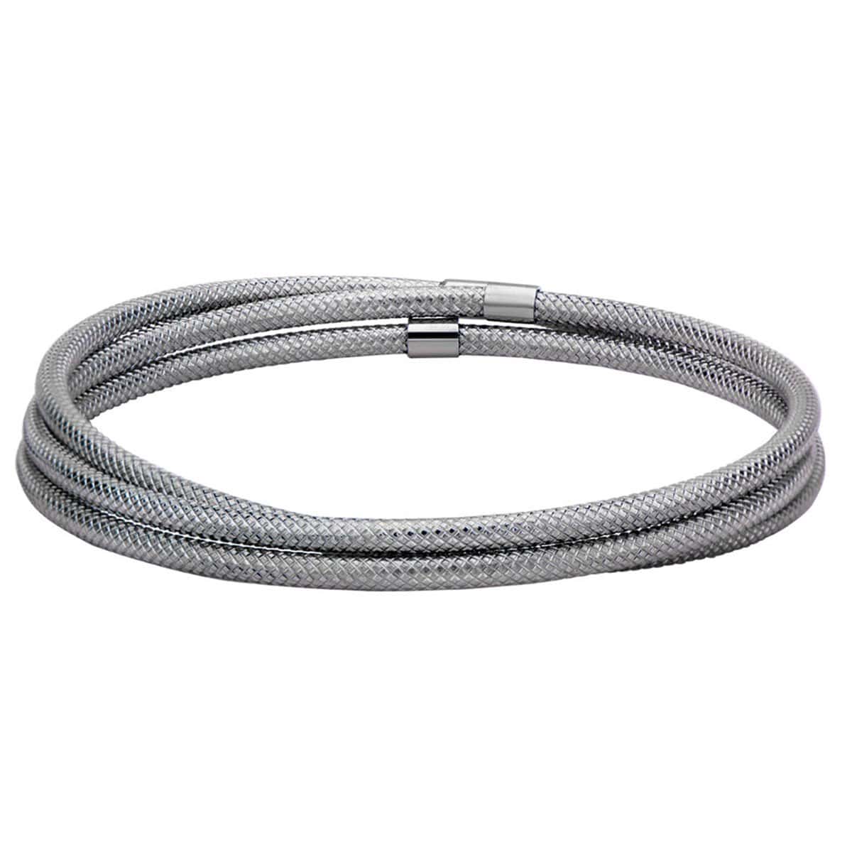 INOX JEWELRY Bracelets Silver Tone Stainless Steel Connected Three Kadaa Set BR13101