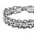 INOX JEWELRY Bracelets Silver Tone Stainless Steel Interlinked Cross Curb Chain Bracelet BR21164