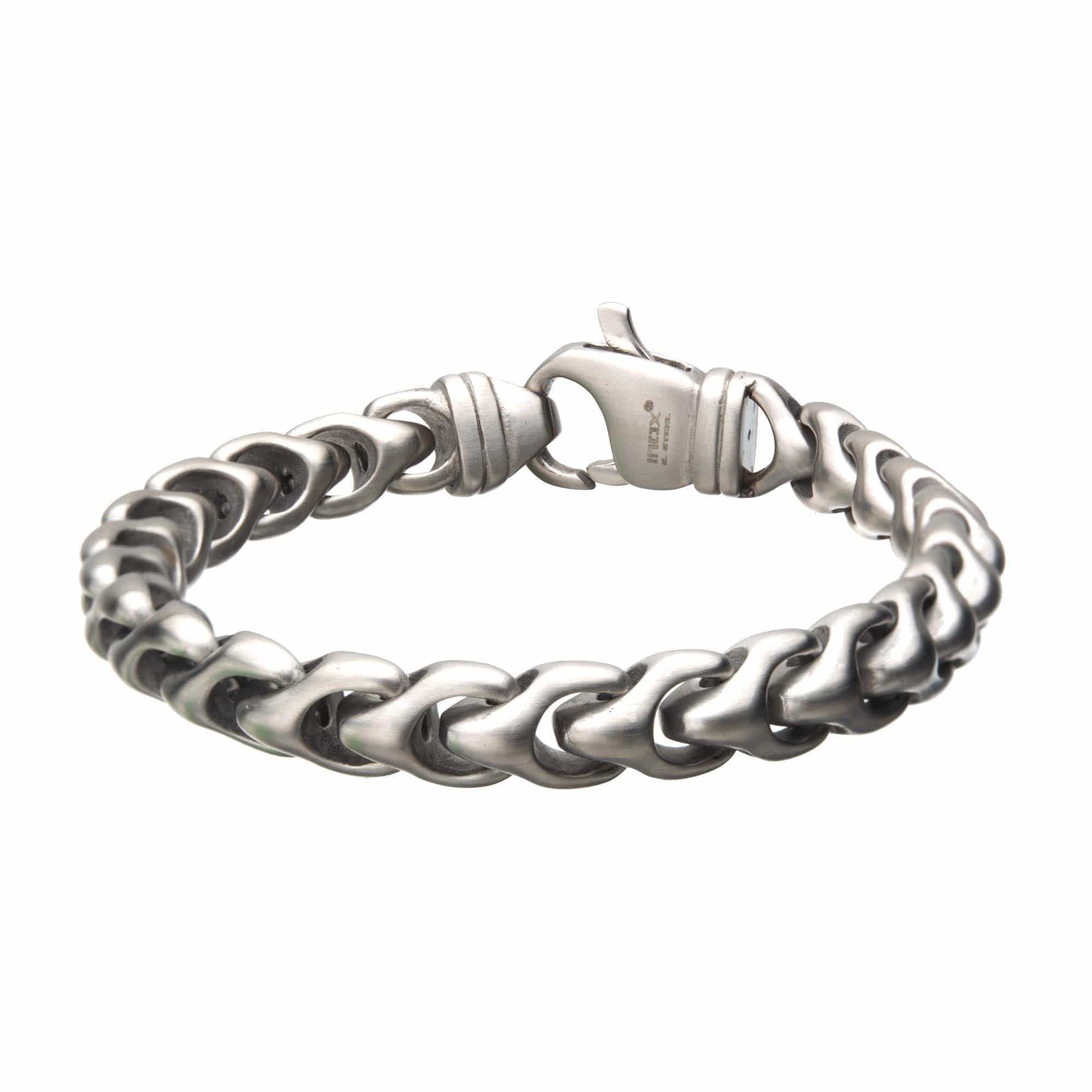 Buy Silver Stainless Steel Matte Finish 10mm Large Chain Bracelet