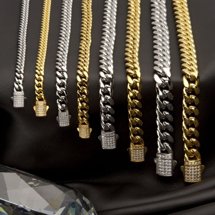 6mm 2 tone gold order over silver cuban chain