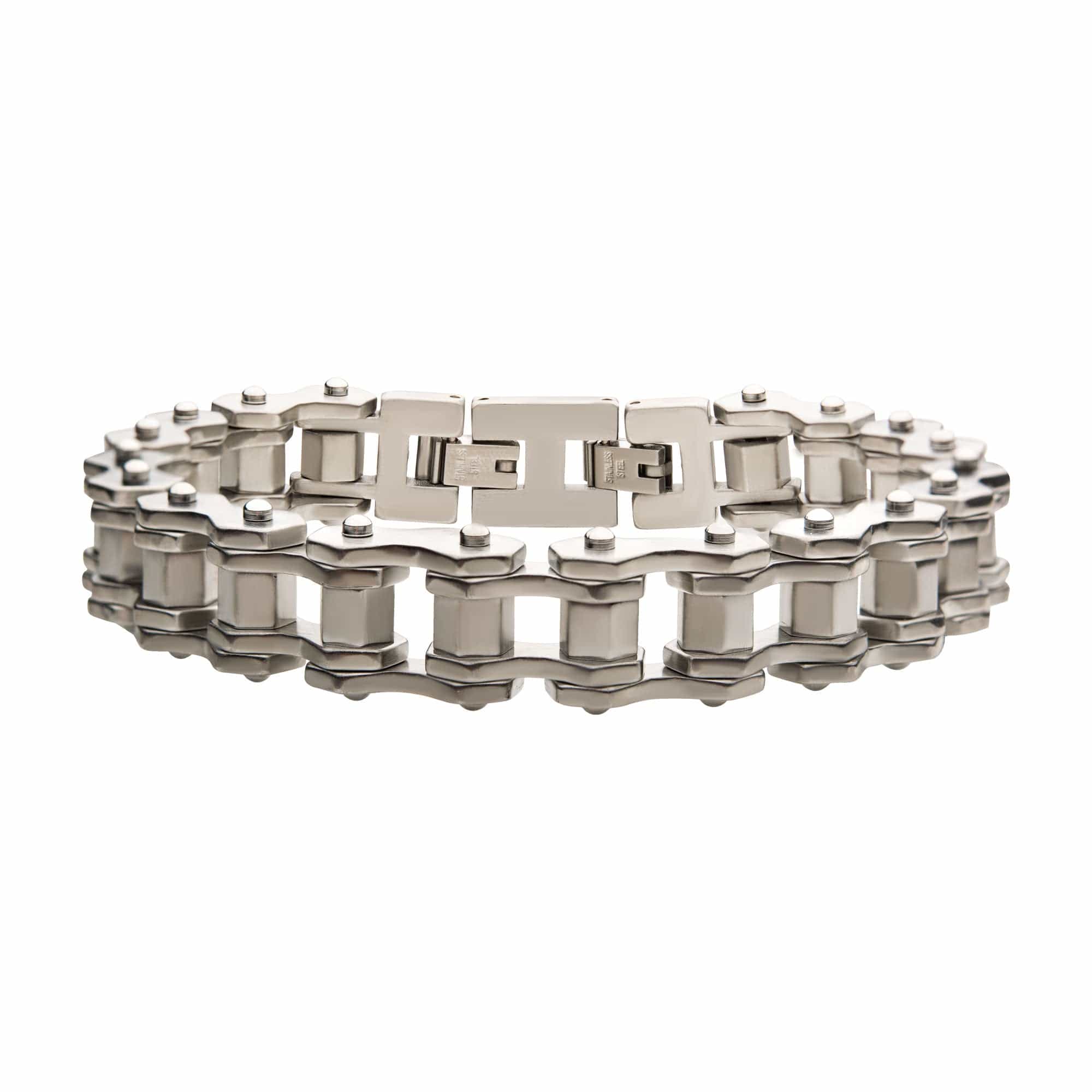 Buy Men's Silver Tone Stainless Steel Motorcycle Chain Bracelet