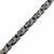 INOX JEWELRY Bracelets Silver Tone Stainless Steel Oxidized Finish 8mm Byzantine Chain Biker Bracelet BRAT0478-85