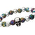 INOX JEWELRY Bracelets Silver Tone Stainless Steel Skull and Multicolored Lava Bead Bracelet BR158SKL