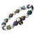 INOX JEWELRY Bracelets Silver Tone Stainless Steel Skull and Multicolored Lava Bead Bracelet BR158SKL