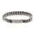 INOX JEWELRY Bracelets Silver Tone Stainless Steel Triple Curb Chain Bracelet BRLS501