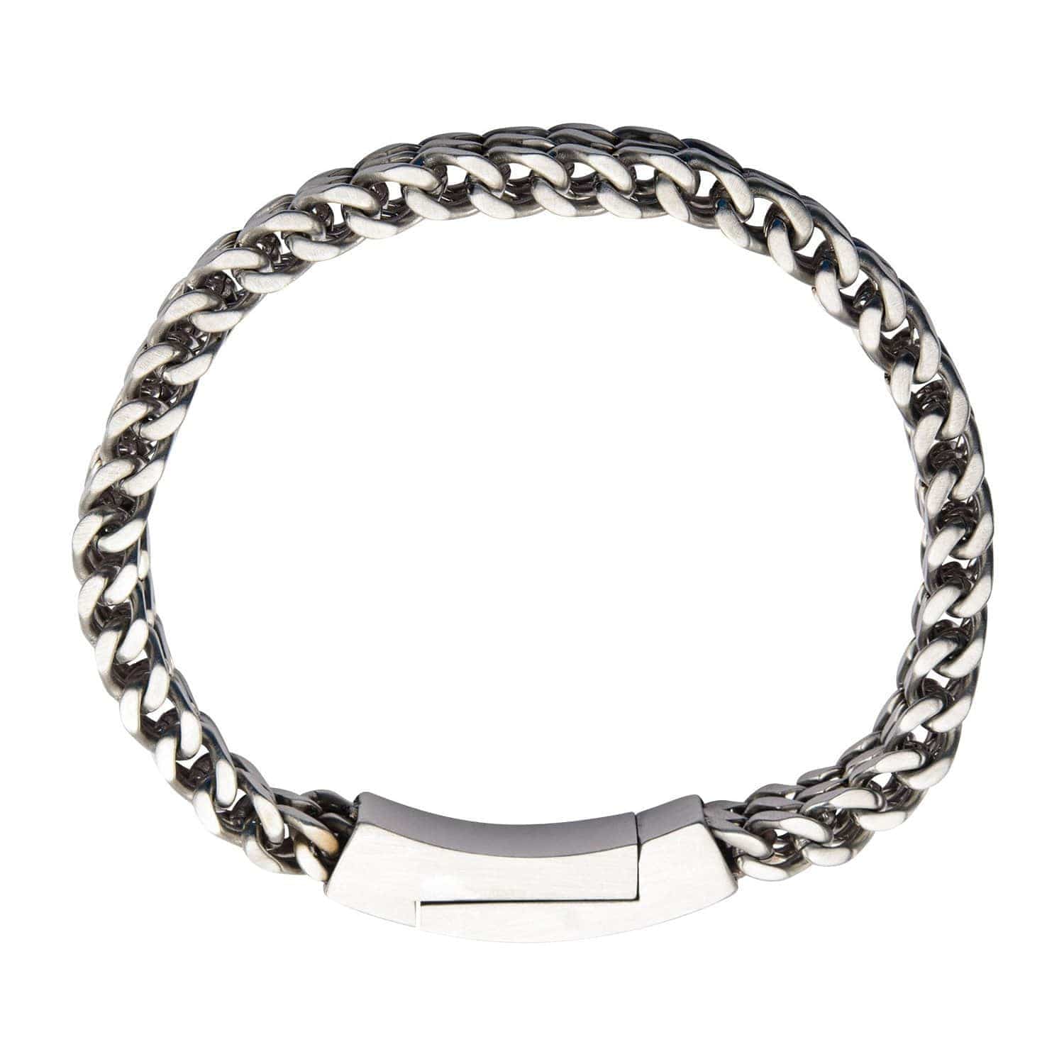 Buy Silver Tone Stainless Steel Triple Curb Chain Bracelet Online