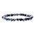INOX JEWELRY Bracelets Silver Tone Stainless Steel with Blue Snowflake Stone 6mm Bead Stackable Bracelet BRSS001GRY