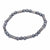 INOX JEWELRY Bracelets Silver Tone Stainless Steel with Gray Hematite Antique Bead Bracelet BR20171GRYHM