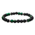 INOX JEWELRY Bracelets Silver Tone Stainless Steel with Green Tiger's Eye and Black Molten Lava Bead 6mm Bracelet BR146TEG