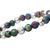 INOX JEWELRY Bracelets Silver Tone Stainless Steel with Iridescent Rainbow Lava Bead racelet BR158