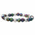 INOX JEWELRY Bracelets Silver Tone Stainless Steel with Iridescent Rainbow Lava Bead racelet BR158