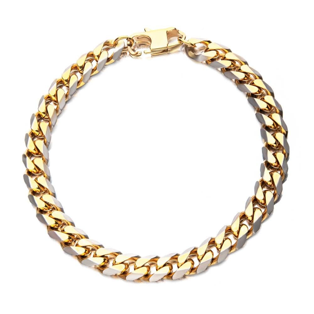 Buy Stainless Steel Gold IP 8mm Curb Chain with Lobster Clasp