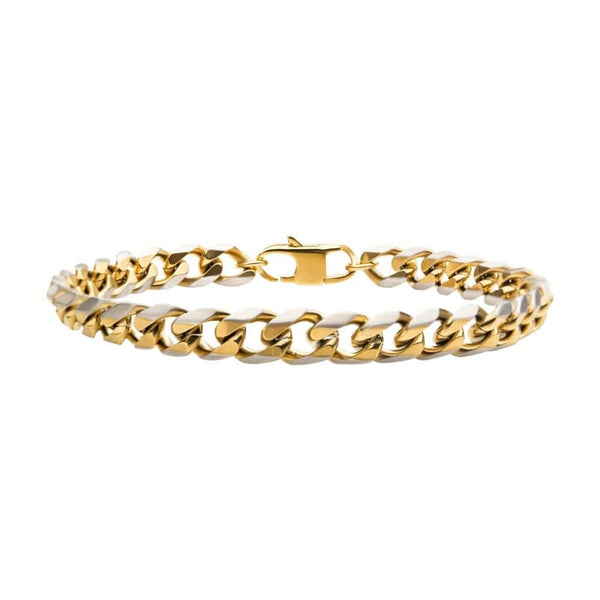 Buy Stainless Steel Gold IP 8mm Curb Chain with Lobster Clasp