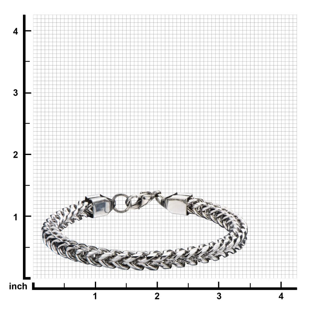 INOX JEWELRY Bracelets Stainless Steel Rounded Franco Chain Bracelet BR11416
