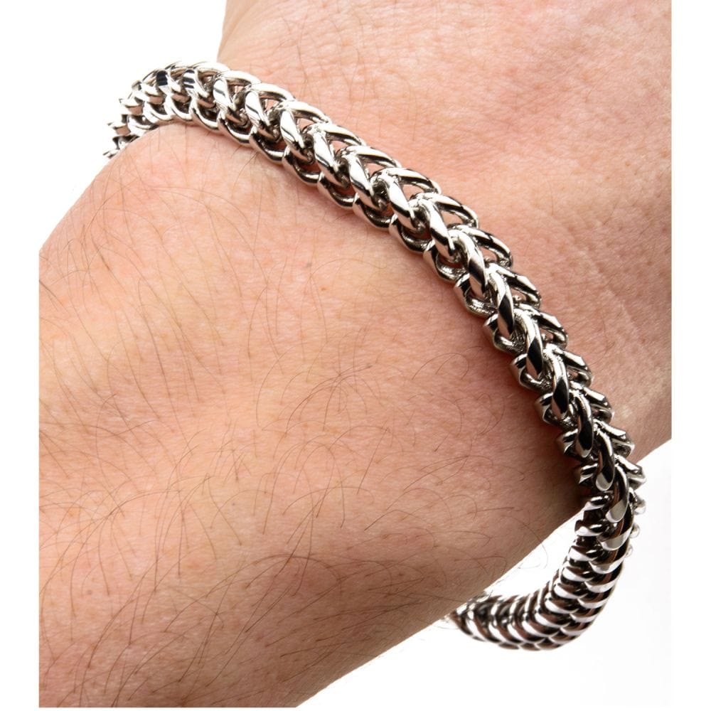 INOX JEWELRY Bracelets Stainless Steel Rounded Franco Chain Bracelet BR11416