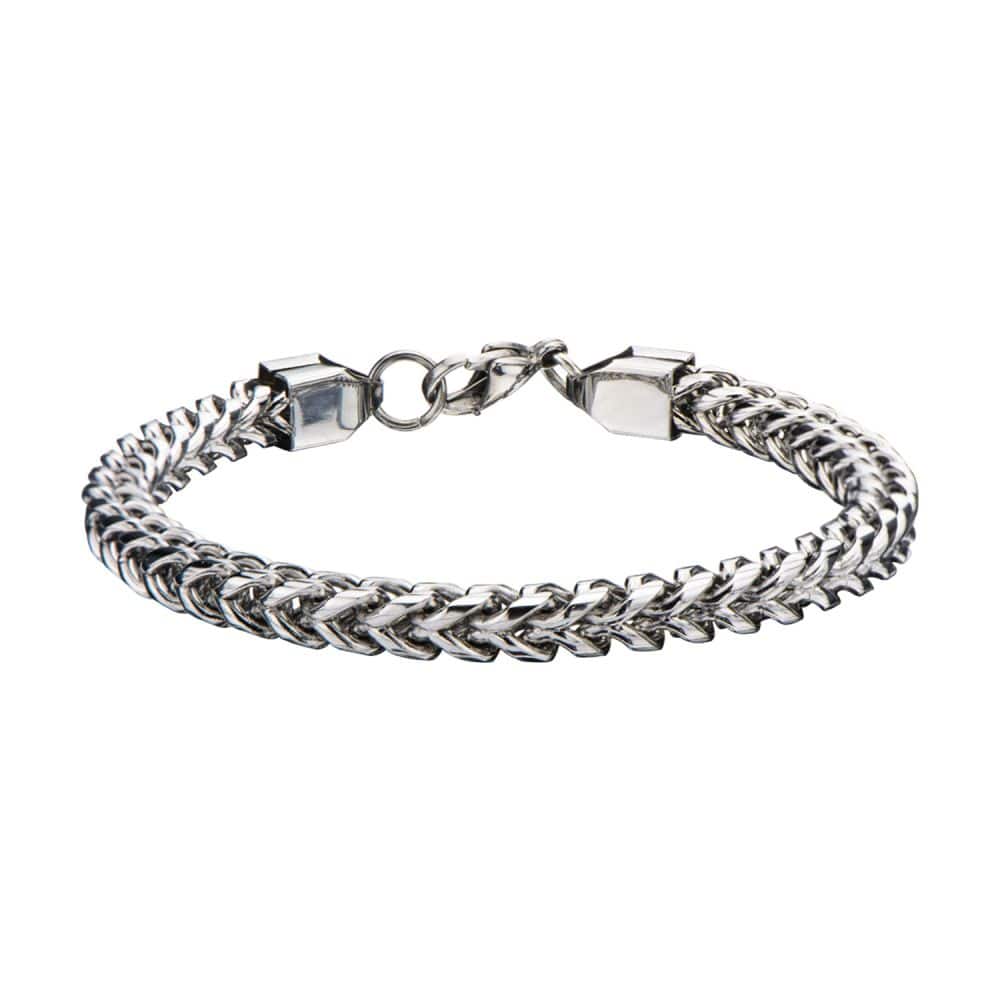 INOX JEWELRY Bracelets Stainless Steel Rounded Franco Chain Bracelet BR11416