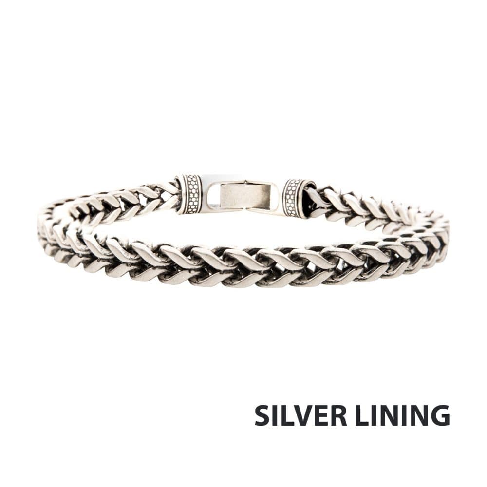 INOX JEWELRY Bracelets Stainless Steel Silver IP Franco Chain Bracelet BR36903-85