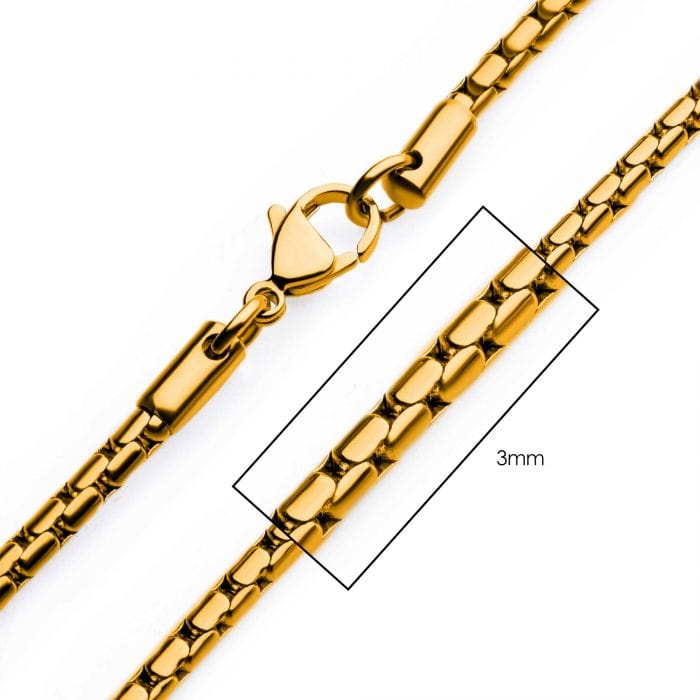 Buy 18K Gold Ion Plated 3mm Boston Link Chain Online