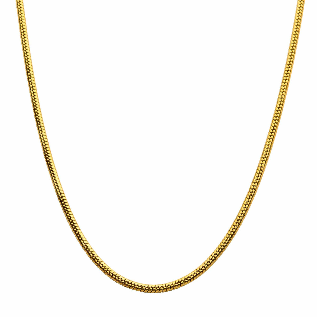 INOX JEWELRY Chains 18K Gold Ion Plated Stainless Steel 3mm Rattail Chain