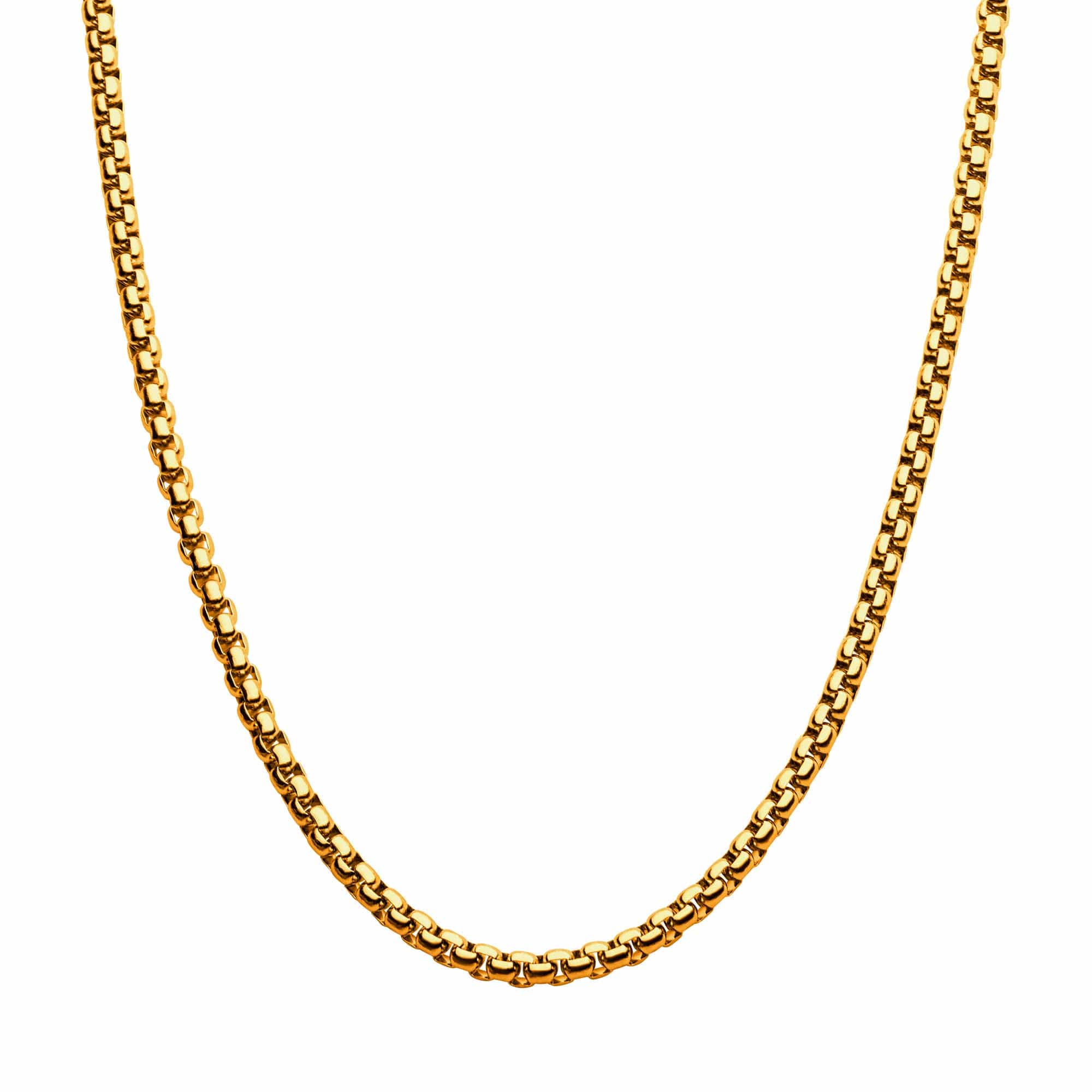 Buy Men's 18K Gold Plated Stainless Steel 4mm Bold Box Chain Online