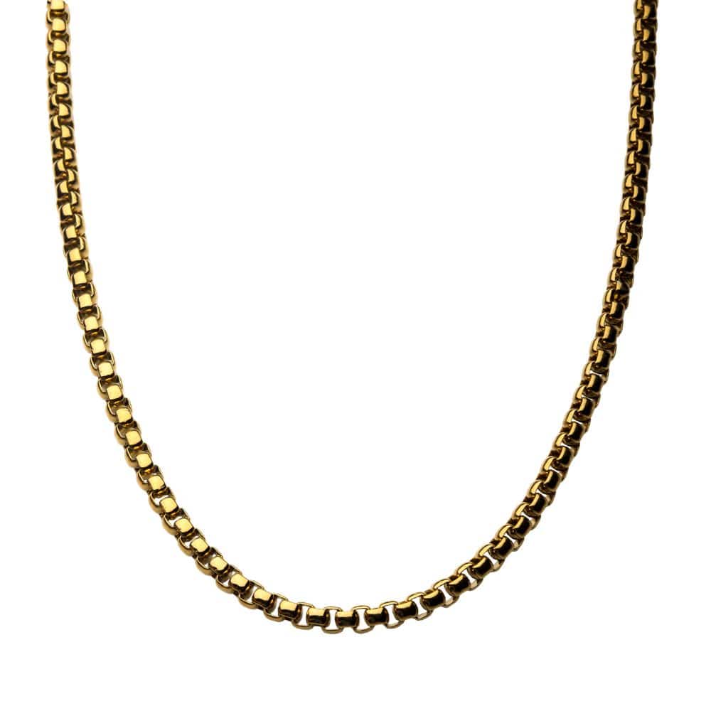 14k box chain necklace sold solid gold 18”