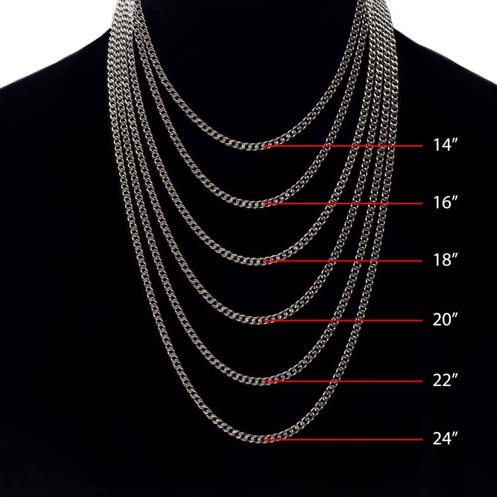 INOX JEWELRY Chains 3.5mm Titanium Flat Curb Chain Necklace