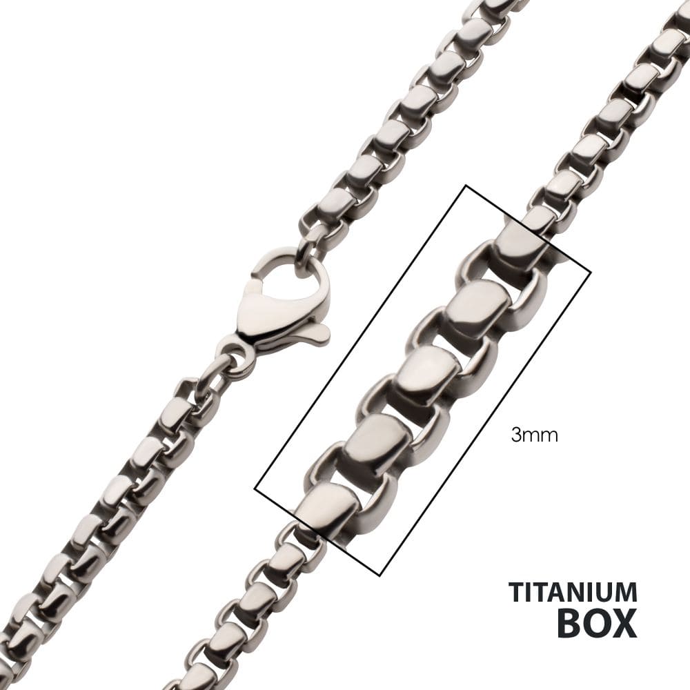 INOX JEWELRY Chains 3mm Titanium Box Chain Necklace