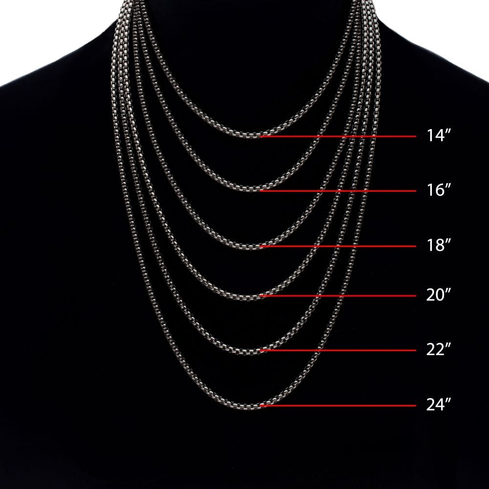 INOX JEWELRY Chains 3mm Titanium Box Chain Necklace
