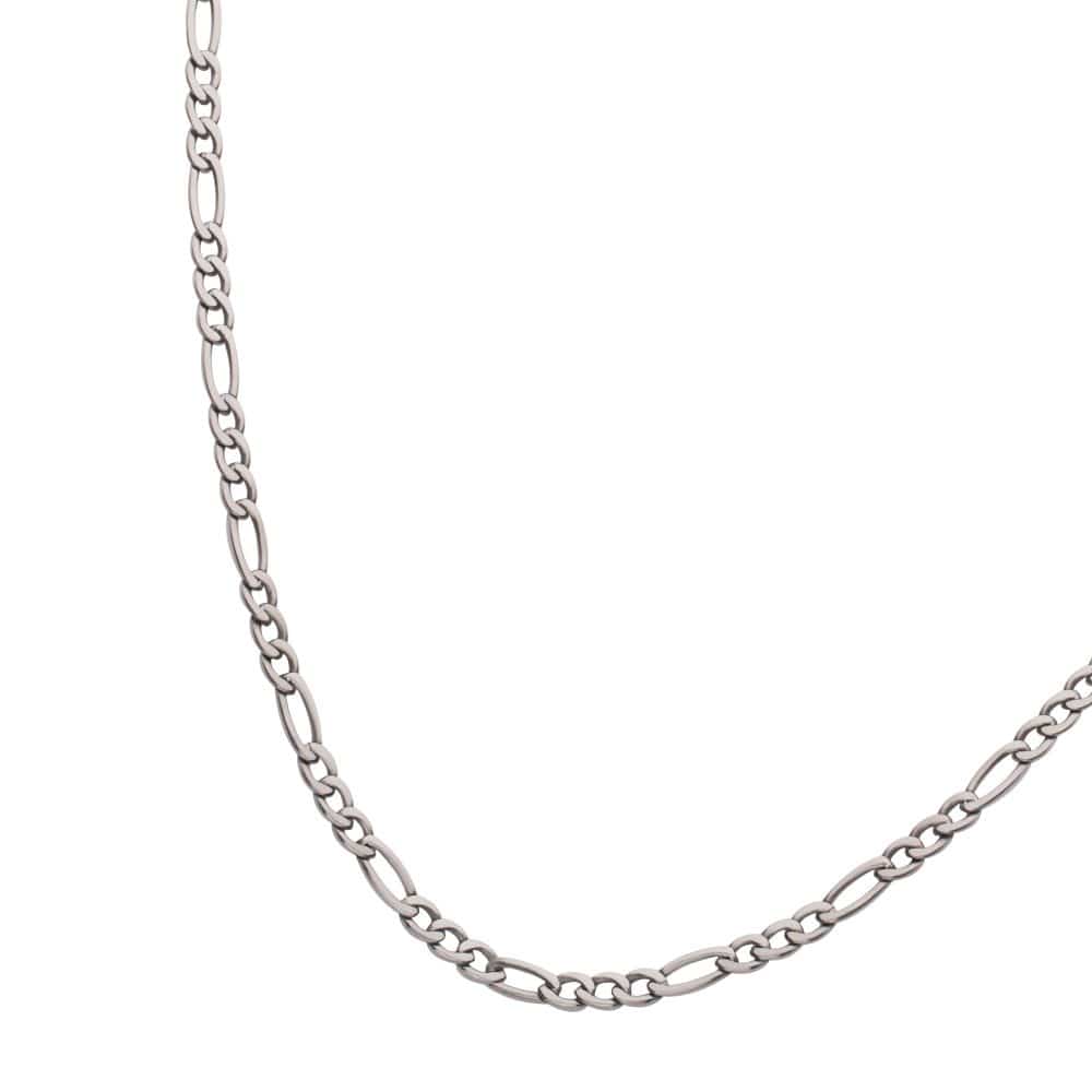 INOX JEWELRY Chains 4.7mm Titanium Figaro Chain Necklace