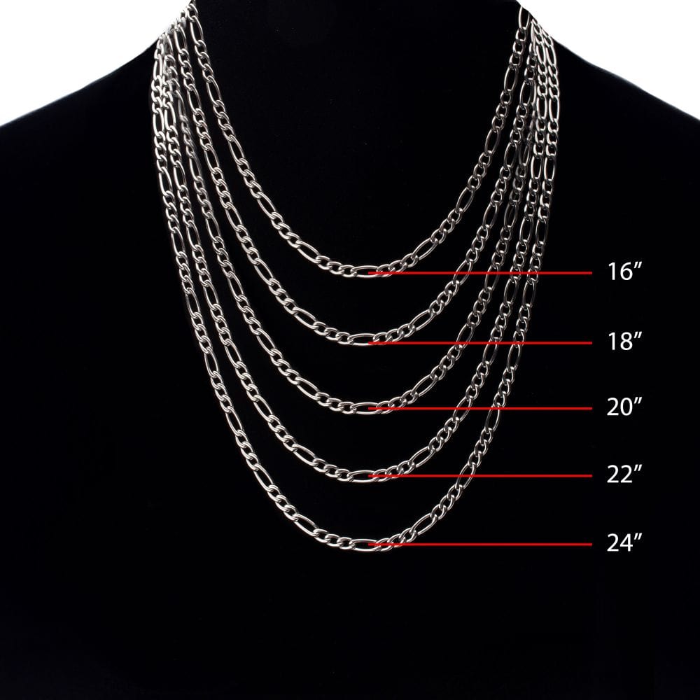 INOX JEWELRY Chains 4.7mm Titanium Figaro Chain Necklace