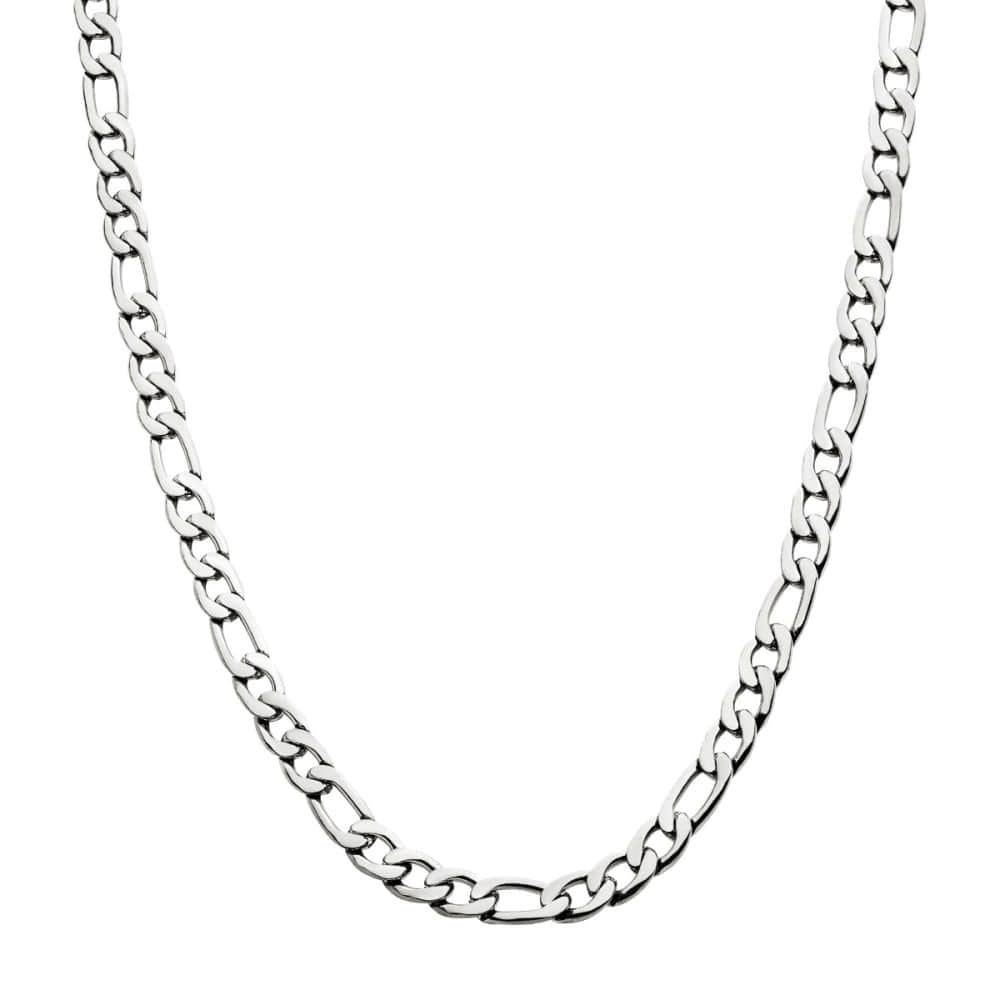 INOX JEWELRY Chains 4mm Steel Figaro Chain Necklace