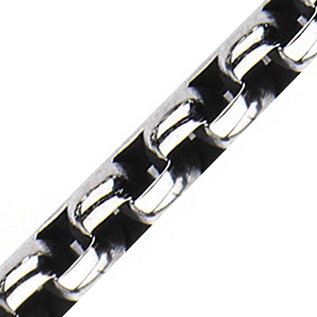 INOX JEWELRY Chains Antiqued Silver Tone Stainless Steel 3mm Bold Box Chain