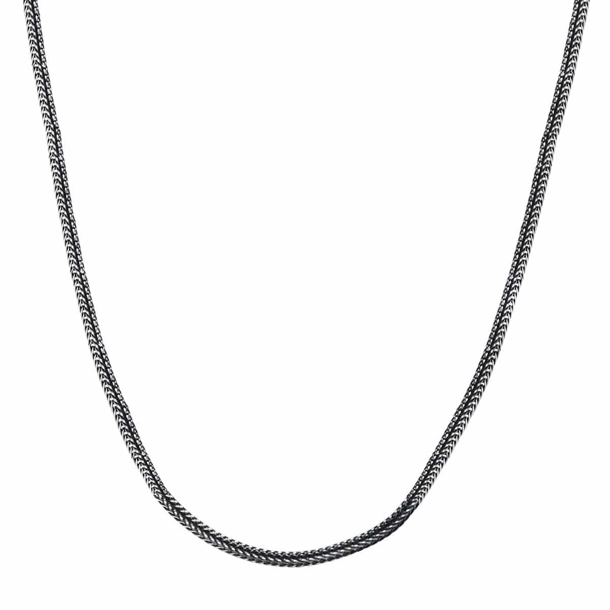 INOX JEWELRY Chains Antiqued Silver Tone Stainless Steel 3mm Thin Wheat Chain NSTC9233-20